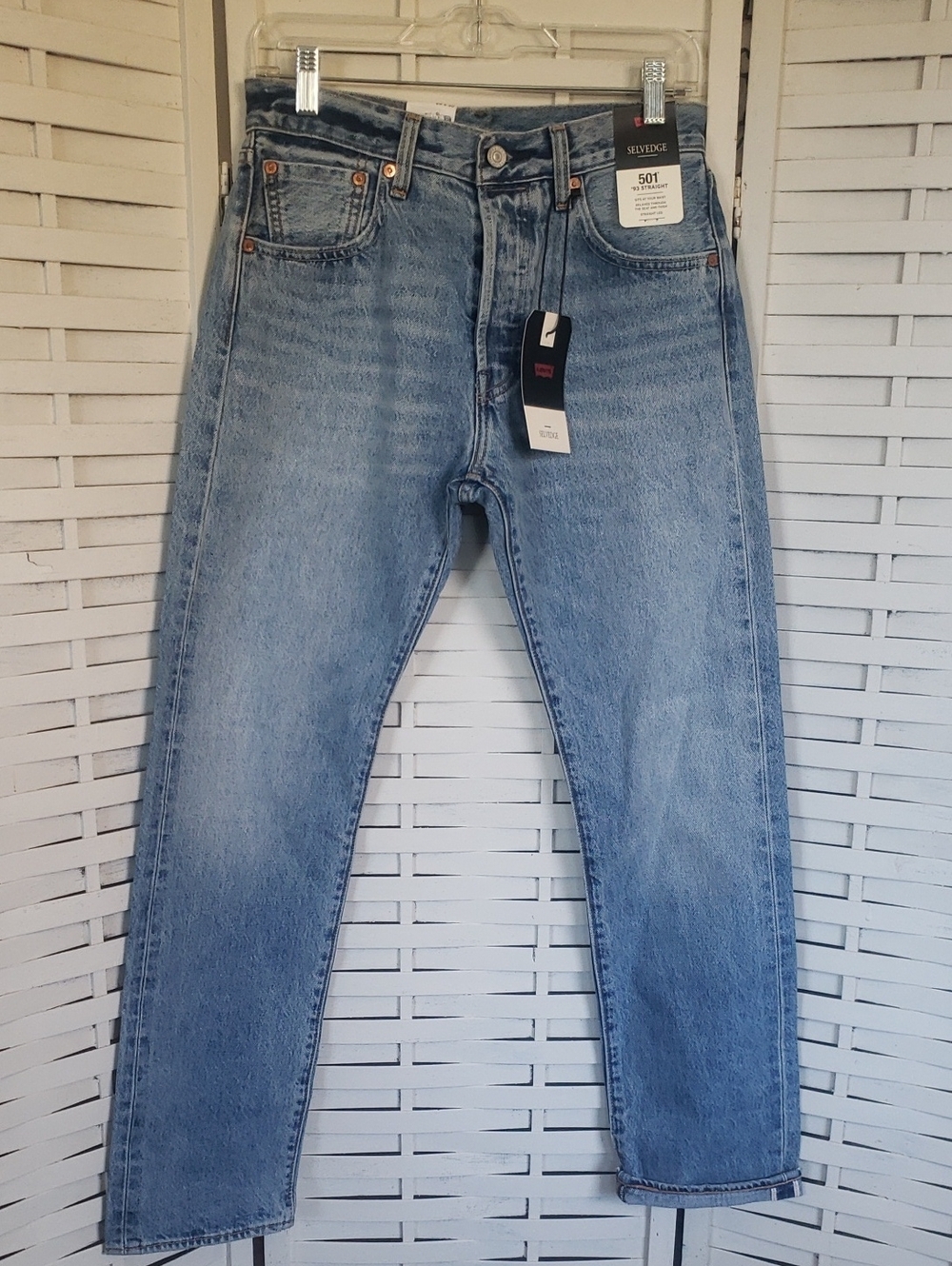 Levi's 501 Men's Light Blue Classic 93 Straight Jeans Size 28
